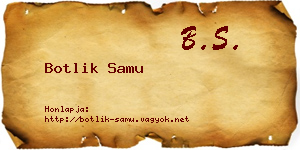 Botlik Samu névjegykártya